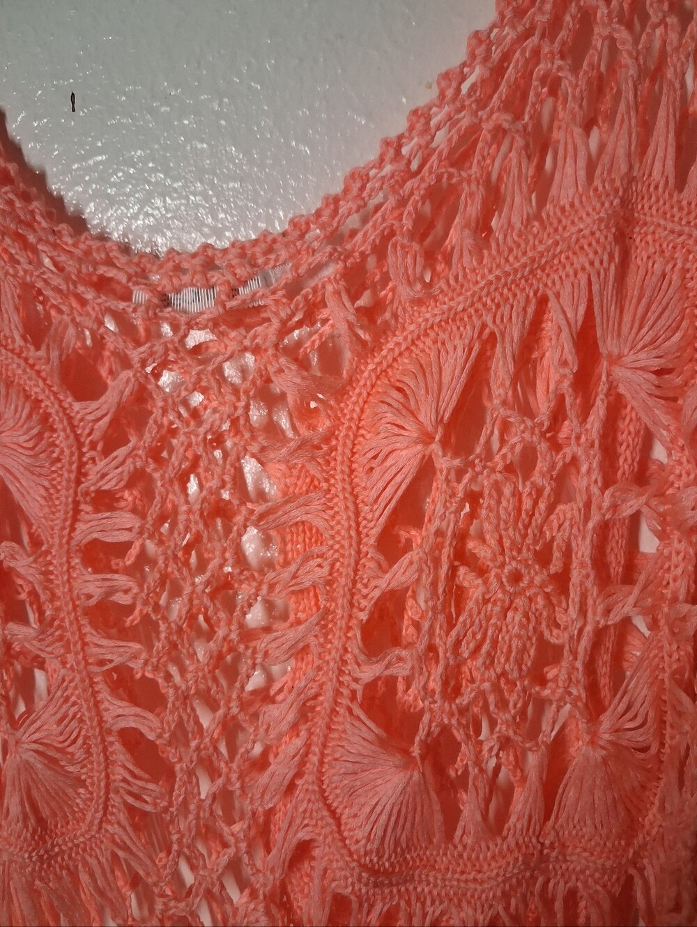 Maurices Coral Crochet Lace Sheer Boho Short Sleeve Top size 3x - Picture 5 of 7